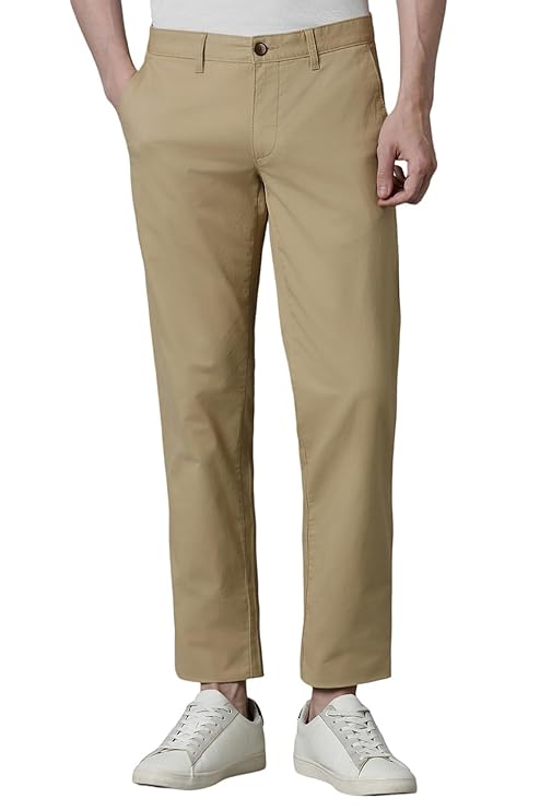 Louis Philippe Men Slim Fit Tapered 100% Cotton Chinos