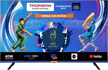 Thomson World Cup 108 cm (43 inch) Full HD LED Smart Linux TV with 40 W Sound Output & Bezel-Less Design  (43Alpha005BL) Flipkart Deal