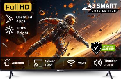 InnoQ Spectra 108 cm (43 inch) Full HD LED Smart Android TV with 30W Boom Speakers | 1000+ Smart Apps - Games | Mobile Screen Connect | Pixel Enhancer  (43S-SPECTRA-V2)#JustHere Flipkart Deal