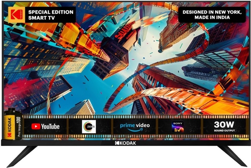 KODAK Special Edition 108 cm (43 inch) Full HD LED Smart Linux TV with 30W Sound Output & Bezel-Less Design  (43SE5004BL) Flipkart Deal