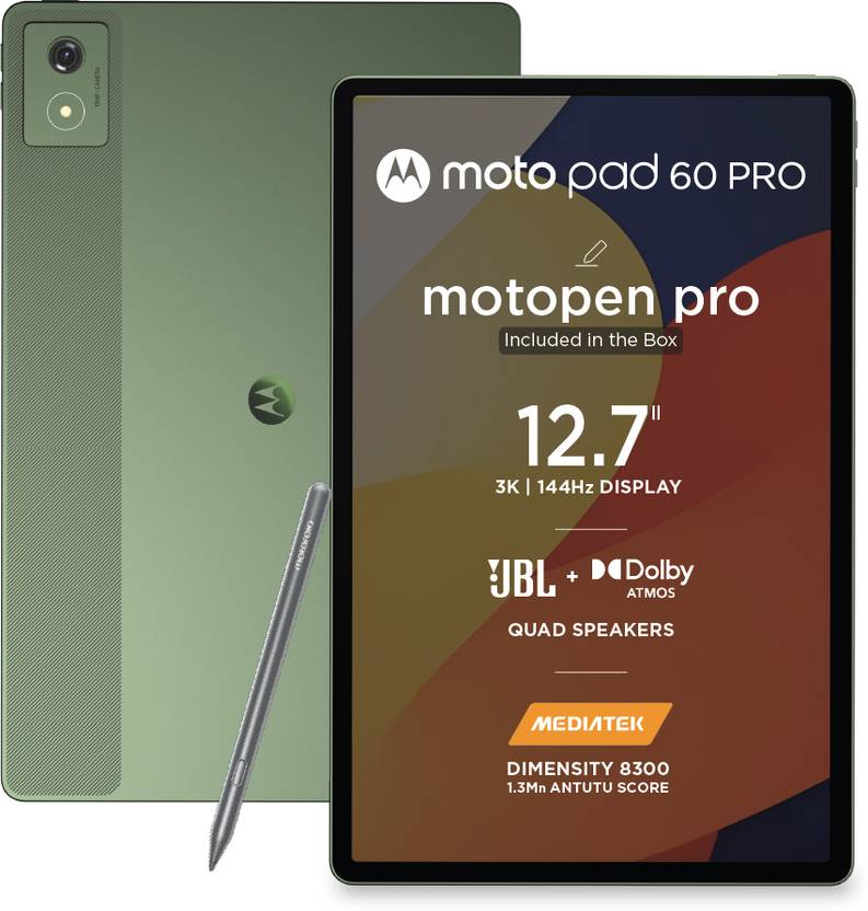 MOTOROLA Pad 60 Pro 8 GB RAM 128 GB ROM 12.7 inch with Wi-Fi Only Gaming Tablet (PANTONE Bronze Green) Flipkart Deal