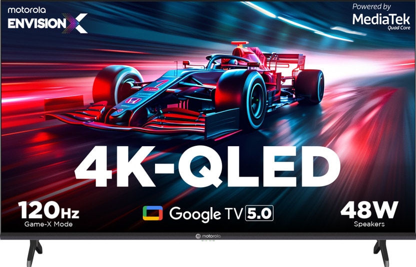 MOTOROLA 109 cm (43 inch) QLED Ultra HD (4K) Smart Google TV 2025 Edition 5.0 with 48 W speaker, 120Hz Game accelerator, and Dolby Atmos  (43UHDGQMVSAQ) Flipkart Deal