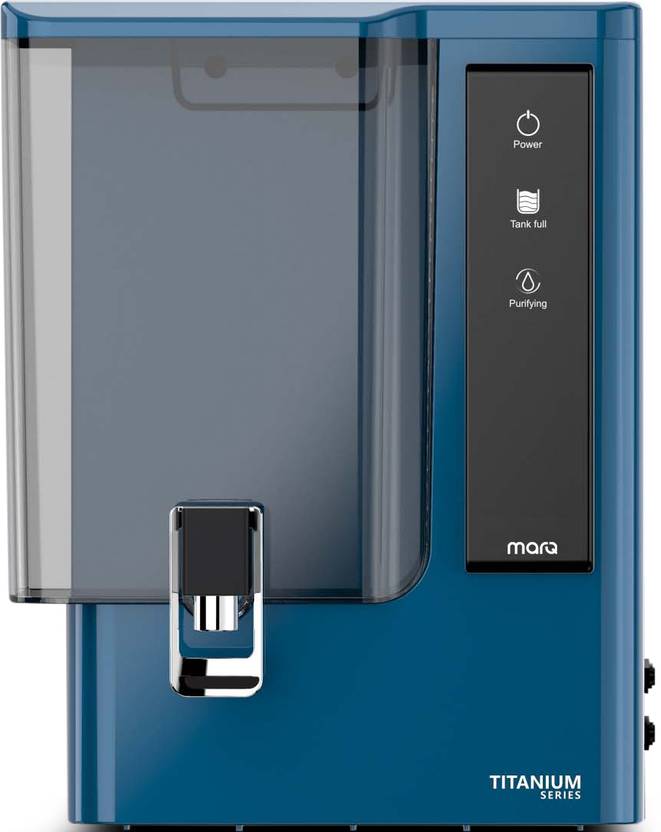 MarQ by Flipkart Titanium Special Blue India 1st BIS (IS 16240 :2023) CM/L8100159306 8 L RO + UV + UF + TDS + ALK + Copper Water Purifier  (Special Blue) Flipkart Deal