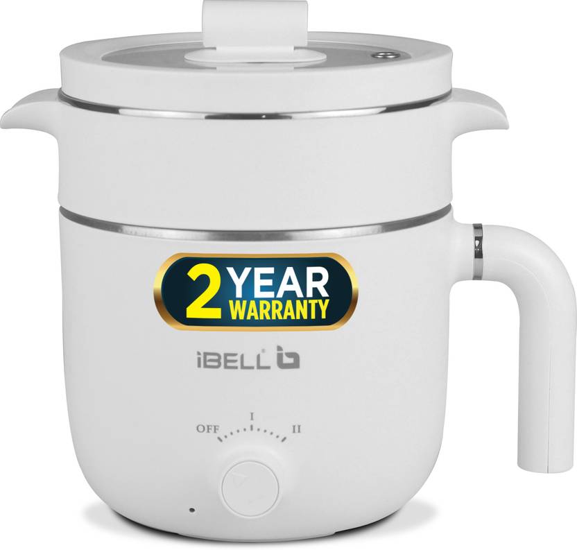 iBELL MPK15M Multi Purpose Kettle, 800 Watts 2-Pot Cooker, Egg boiler Tray, Temp Knob, Multi Cooker Electric Kettle  (1.5 L, White) Flipkart Deal