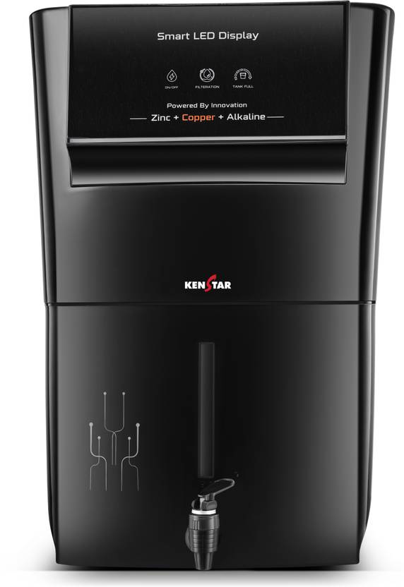 Kenstar Black Pureza. 8 L RO + UF + UV + Copper + Alkaline + Mineralizer Water Purifier  (Black) Flipkart Deal