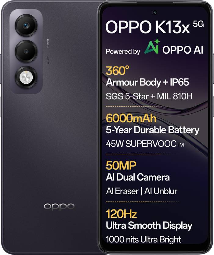 OPPO K13x 5G (Midnight Violet, 128 GB)  (4 GB RAM) Flipkart Deal