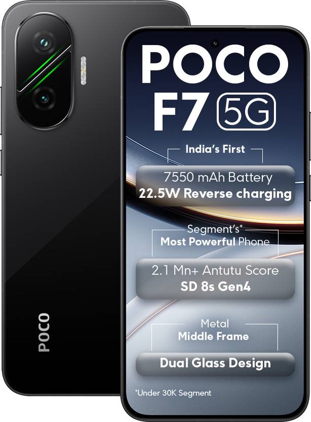 POCO F7 5G (Phantom Black, 256 GB)  (12 GB RAM) Flipkart Deal