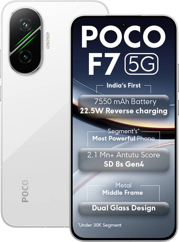 POCO F7 5G (Frost White, 256 GB)  (12 GB RAM) Flipkart Deal