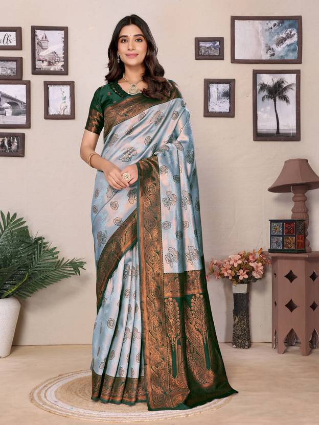 AVANTIKA FASHION  Woven Kanjivaram Pure Silk, Art Silk Saree  (Multicolor) Flipkart Deal AVANTIKA FASHION  Woven Kanjivaram Pure Silk, Art Silk Saree  (Multicolor) Flipkart Deal