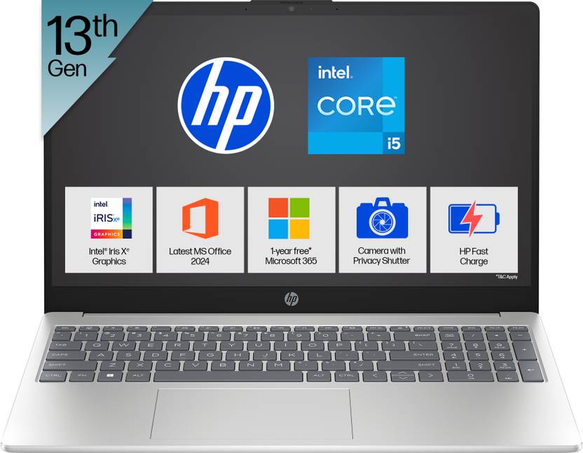 HP Intel Core i5 13th Gen 1334U - (16 GB/512 GB SSD/Windows 11 Home) 15-fd0576TU Thin and Light Laptop  (15.6 Inch, Silver, 1.59 Kg, With MS Office) Flipkart Deal