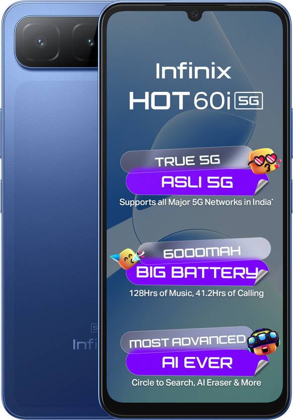 Infinix HOT 60i 5G (Shadow Blue, 128 GB) (4 GB RAM) Flipkart Deal
