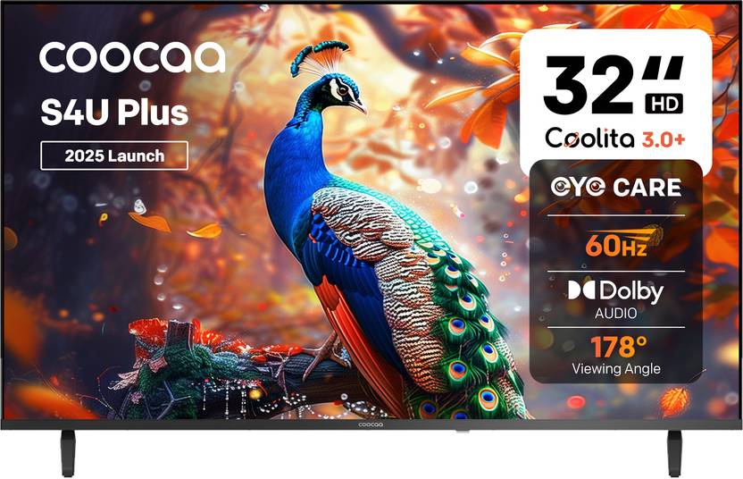 Coocaa S4U Plus 80 cm (32 inch) HD Ready LED Smart Coolita TV 2025 Edition (32S4U Plus)#JustHere Flipkart Deal
