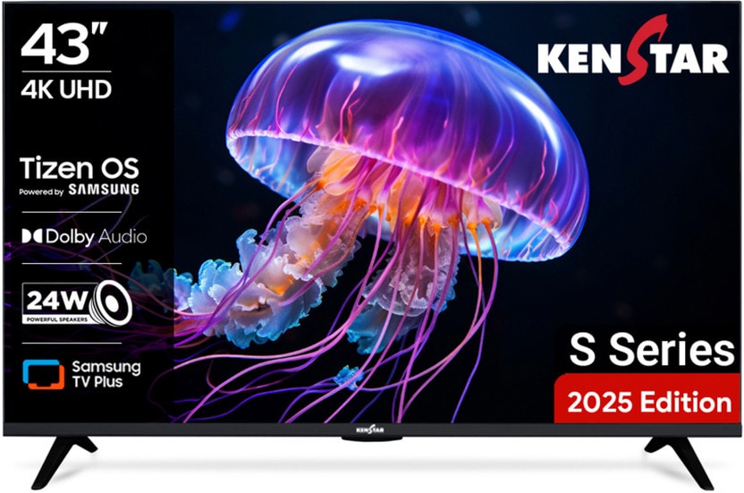 Kenstar 109 cm (43 inch) Ultra HD (4K) LED Smart Tizen TV 2025 Edition with Metal Frameless Design | 24W Dolby Audio | Samsung TV Plus (100+ Free Channels) | Voice enabled Smart Remote  (43UHDTDKEETB) Flipkart Deal