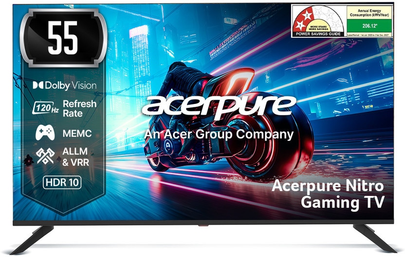 acerpure Nitro 139 cm (55 inch) QLED Ultra HD (4K) Smart Google TV 2025 Edition with 120 Hz GTV 5.0 |Android 14 |Dolby Vision & Dolby Atmos|50W Sound|Tuner|Wi-Fi Direct|ALLM |VRR|MEMC|Karaoke|AI|Gaming |Wall Mount  (AP55UG75PNTO5) Flipkart Deal