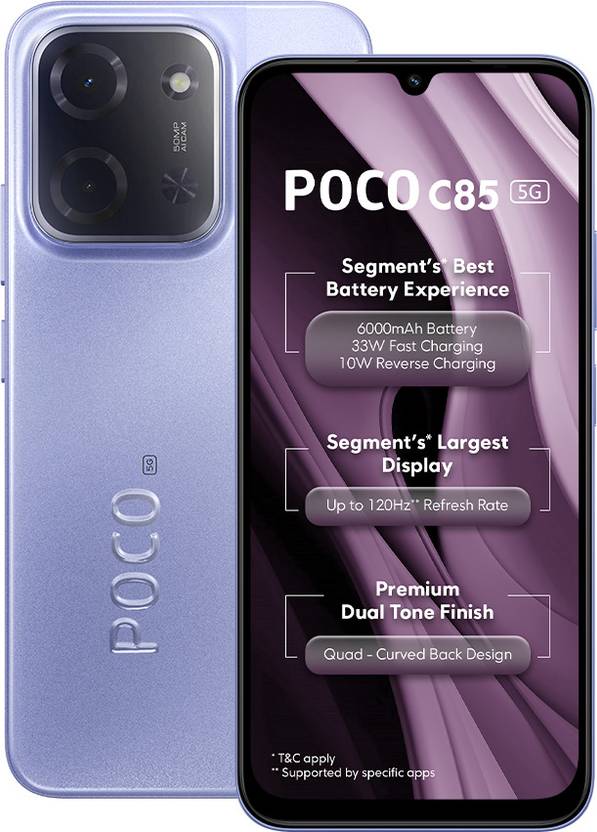 POCO C85 5G (Mystic Purple, 128 GB)  (4 GB RAM) Flipkart Deal