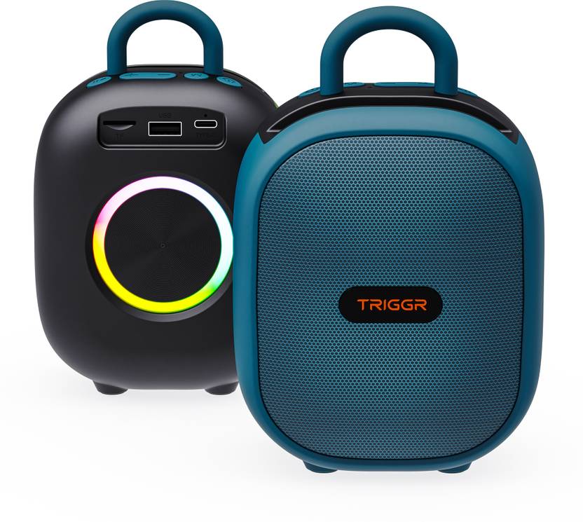 TRIGGR Roar 12 Portable BT, V5.3, FM Mode, Rubber Finish, 8 Hr Playtime 12 W Bluetooth Speaker  (Onyx Blue, Mono Channel) Flipkart Deal