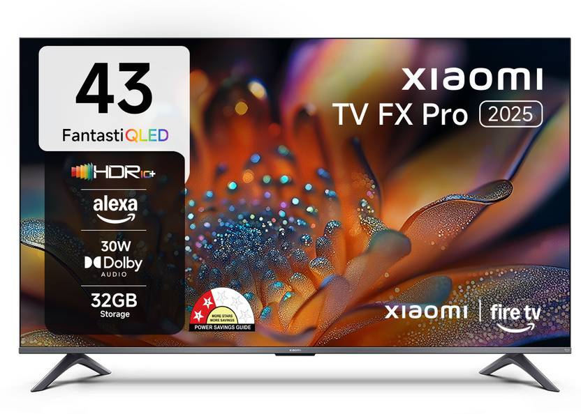 XIAOMI FX Pro 108 cm (43 inch) QLED Ultra HD (4K) Smart Fire TV 2025 Edition with Alexa built-in | HDR 10+ | 32 GB Storage | 30W Dolby Audio | Premium Metal Bezel-less Design | Film-maker Mode� | Mi TV  (L43MB-FPIN) Flipkart Deal