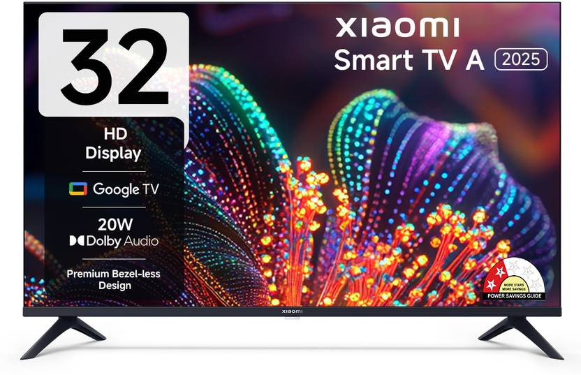 XIAOMI A 80 cm (32 inch) HD Ready LED Smart Google TV 2025 Edition with 200+ Free Channels | HDR 10 | Dolby Audio | Premium Metal Bezel-less Design | DTS X | DTS Virtual: X  (L32MB-AIN) Flipkart Deal