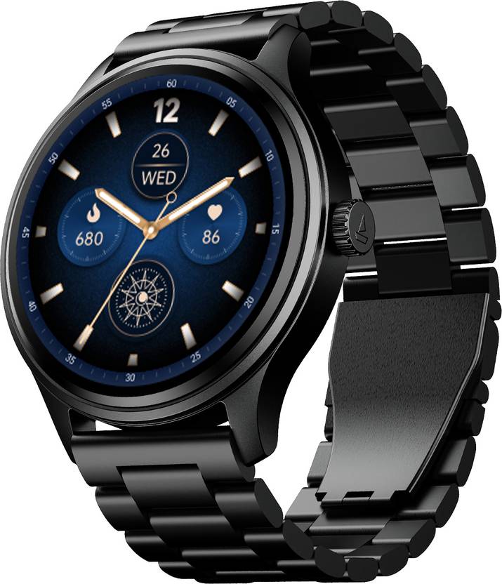 boAt Lunar Discovery Neo 1.39" HD Display, Metallic Finish, BT Calling, Smart Watch Smartwatch  (Steel Black Strap, Free Size) Flipkart Deal