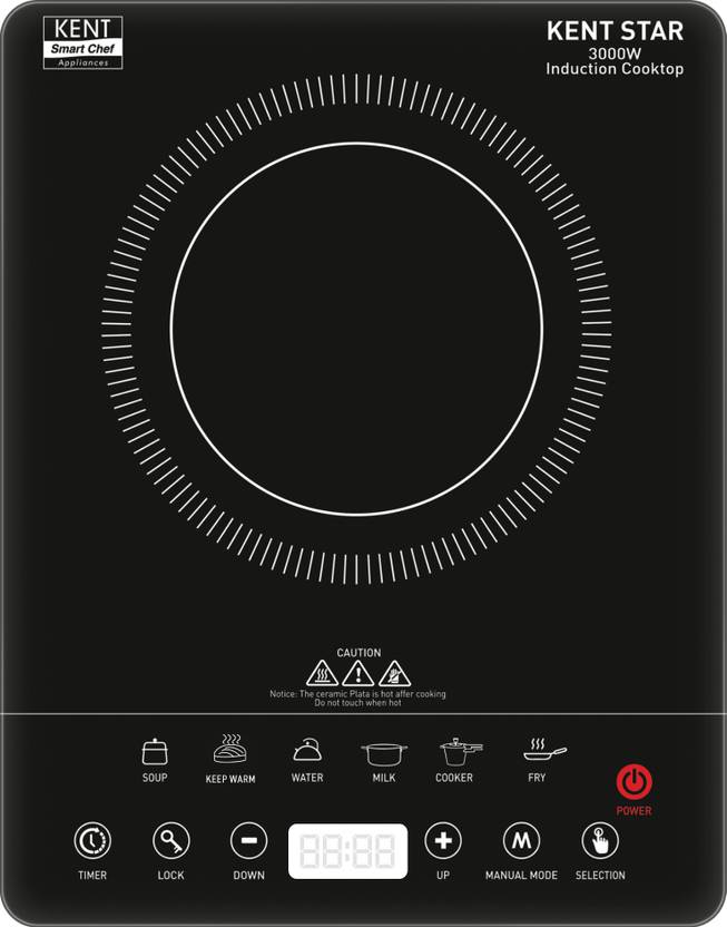 KENT 3000 W Induction Cooktop Touch Panel (Black, Star ICT 3000W I Full Microcrystalline Glass I Milk Boiling| Overheat Protection) Flipkart Deal