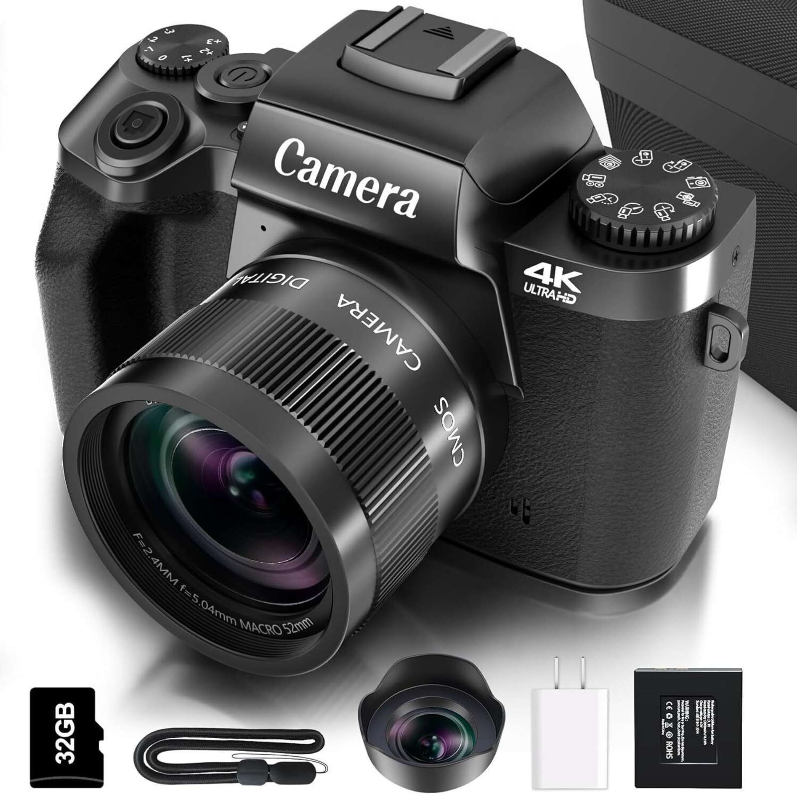 TOTAL Saneen Digital Camera for Photography, 4K 64MP WiFi Touch Screen DSLR Camera Body with 18-140 mm Lens (Black) Flipkart Deal
