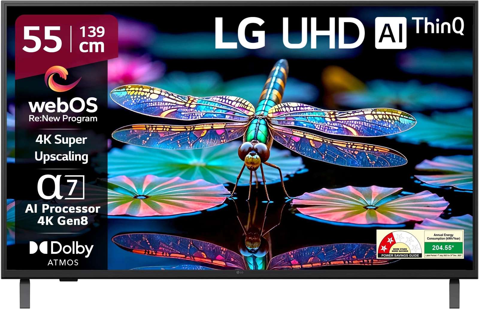 LG AI TV UA8200 139 cm (55 inch) Ultra HD (4K) LED Smart WebOS TV 2025 Edition with Alpha7 AI Processor 4K Gen8 | 4K Super Upscaling | AI Picture Pro | 4K Expression Enhancer | NEW AI Magic Remote Compatible | AI Search with MS Copilot | AI Sound Pro (9.1.2 ch) | Dolby Atmos | Chromecast Built-in (55UA82006LA) Flipkart Deal