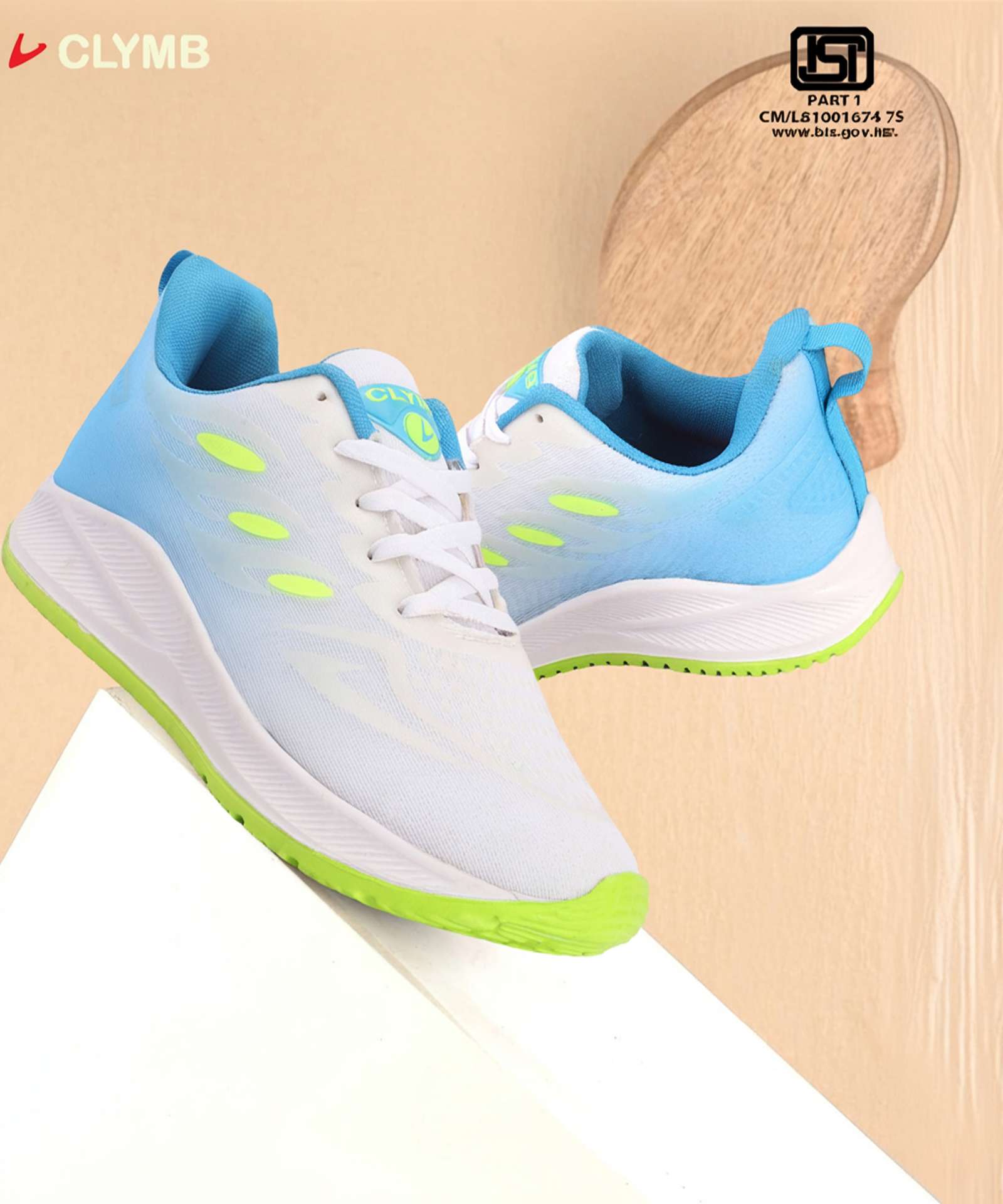 CLYMB 4 White Green Walking/Outdoor/Gym &amp; Traning Outdoors For Men (Green , 6) Flipkart Deal