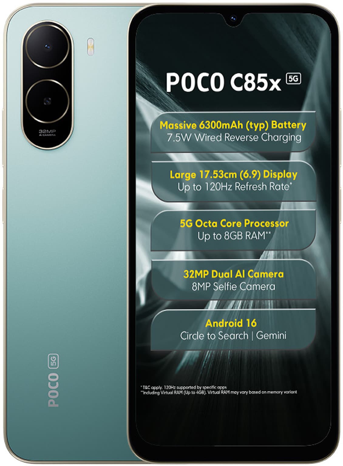 POCO C85x (Emerald Green, 64 GB) (4 GB RAM) Flipkart Deal