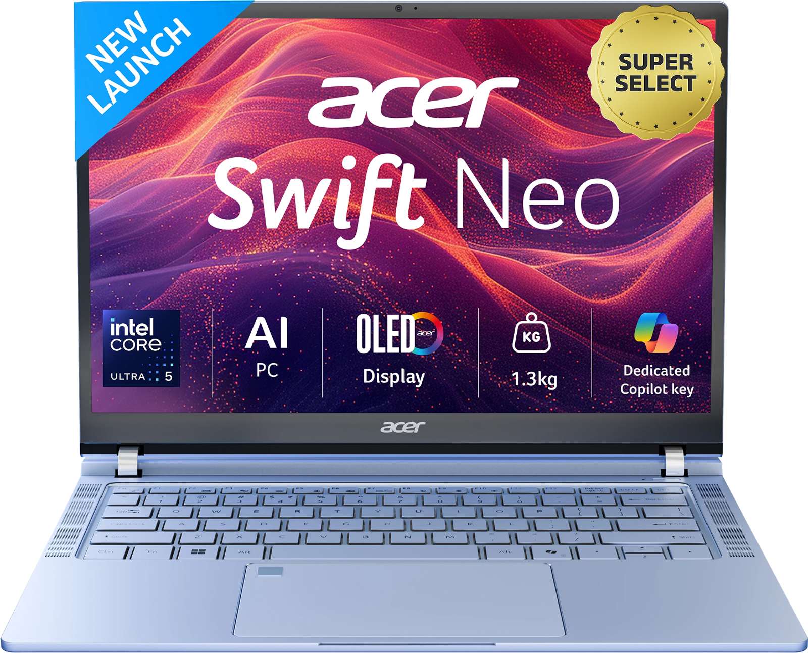 Acer Swift Neo Office 2024 + M365 Basic Intel Core Ultra 5 115U - (16 GB/512 GB SSD/Windows 11 Home) SFN14-54H Thin and Light Laptop (14 Inch, Blue, 1.3 Kg, With MS Office) Flipkart Deal