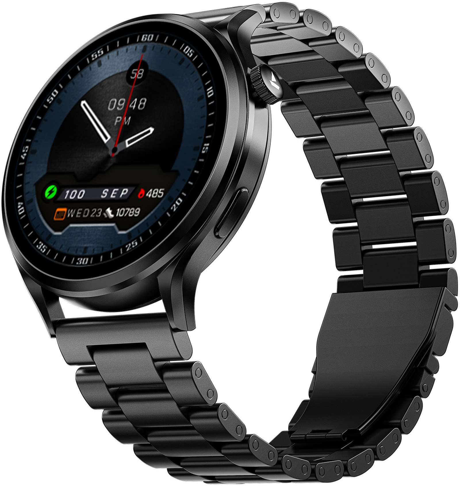 boAt Lunar Discovery Pro, 1.39"Display, Premium Metal Build, Round Dial, BT Calling Smartwatch (Steel Black Strap, Free Size) Flipkart Deal