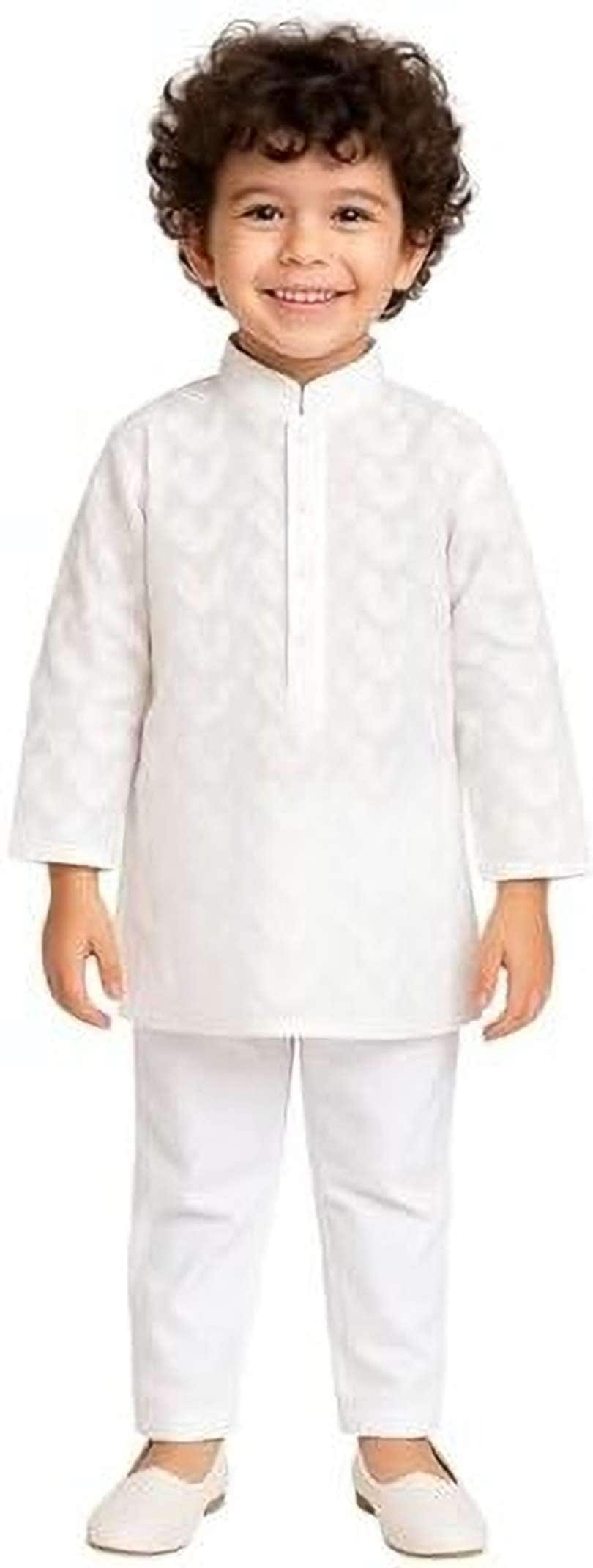 Kidsearth Baby Boys Casual Kurta and Pyjama Set (White Pack of 1) Flipkart Deal