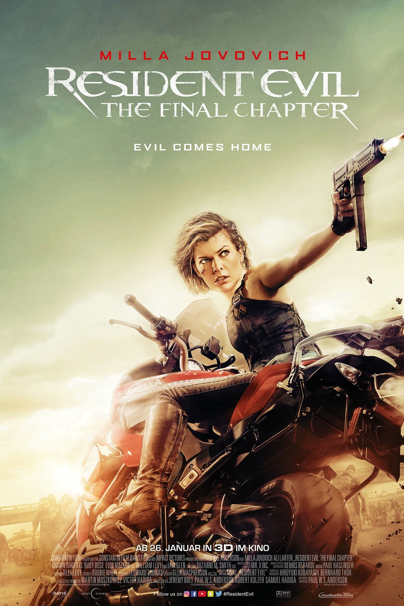  Resident Evil: The Final Chapter : Milla Jovovich, Ruby Rose,  Ali Larter, Paul Anderson, Robert Kulzer, Samuel Hadida, Jeremy Bolt, Paul  Anderson, Screen Gems: Movies & TV