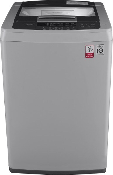 LG 6.5 kg Fully Automatic Top Load Washing Machine (T7569NDDLH, Silver)