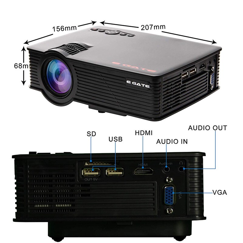 Egate i9 Miracast LED HD Projector Hd 1920 X 1080 HDMI USB VGA